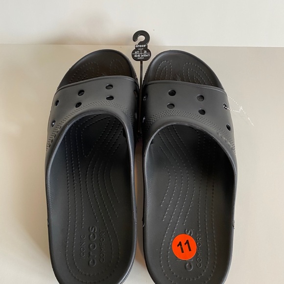 Crocs Slides Black M11 W13 - Picture 2 of 5